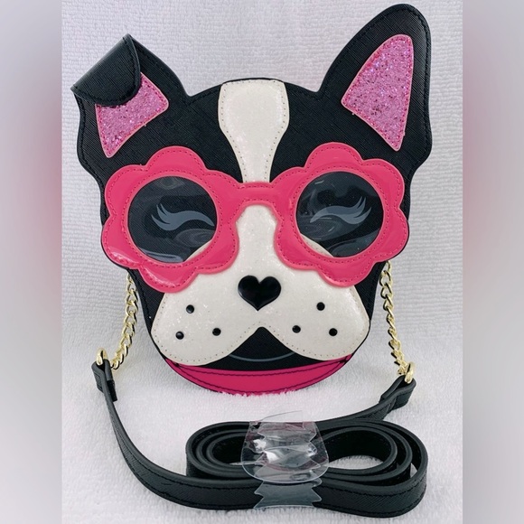 Betsey Johnson Handbags - Betsey Johnson Sparkle Sunglasses Dog Pup Crossbody bag